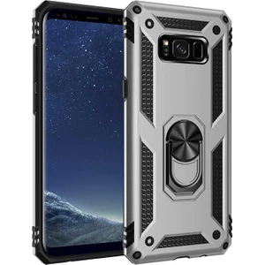 Samsung Galaxy S8 Plus Uyumlu Kılıf Soldier Korumalı Yüzüklü ve Mıknatıslı Tpu Gövde Kılıf