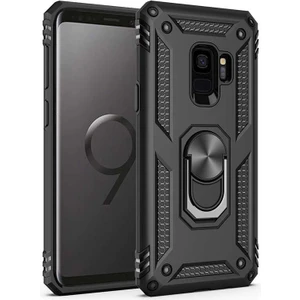 Samsung Galaxy S9 Uyumlu Kılıf Soldier Korumalı Yüzüklü ve Mıknatıslı Tpu Gövde Kılıf