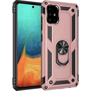 Samsung Galaxy A71 Uyumlu Kılıf Soldier Korumalı Yüzüklü ve Mıknatıslı Tpu Gövde Kılıf