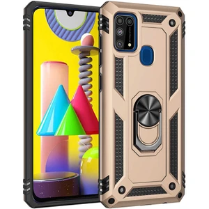 Samsung Galaxy M31 Uyumlu Kılıf Soldier Korumalı Yüzüklü ve Mıknatıslı Tpu Gövde Kılıf