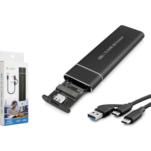 HDX1768 SSD Kutusu Nvme M2 Usb-C+Usb (Chıp JMS583) Siyah