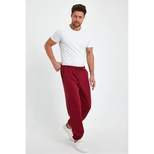 Kef Clothing Bordo Erkek Eşofman Altı, Lastik Paça Lastik Bel  3 Iplik