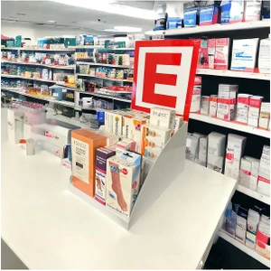 Tezgahönü Eczane Logolu Masaüstü Stand - 25CM, 2 Katlı, Beyaz Renk