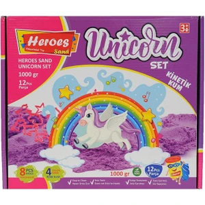 Unicorn Set Kinetik Kum 1000GR 4 Renk 12 Parça 8 Kalıp KUM-047