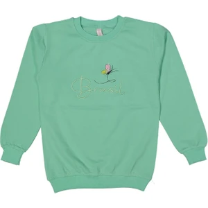 Kız Çocuk Mevsimlik Kelebek Nakışlı Sweatshirt BGL-ST03638