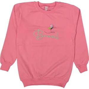Kız Çocuk Mevsimlik Kelebek Nakışlı Sweatshirt BGL-ST03638