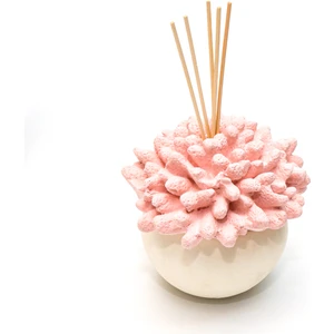 75 ml Pembe Mercan Taşlı Seramik Çanak White Jasmıne Oda Kokusu