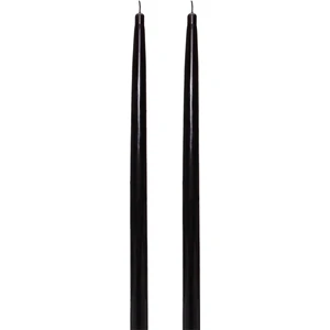 2'li Siyah Uzun Şamdan Mum Seti 42 cm