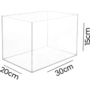 Trend Pleksi Kapaksız Çok Amaçlı Saklama Kutusu (30CM x 20CM x 15CM)
