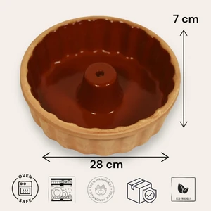 Toprak Sırlı Kek Kalıbı 28X7 cm