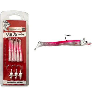 V8 8cm 5.5gr Silikon Yem Set (3+5) Pink Glitter Glow