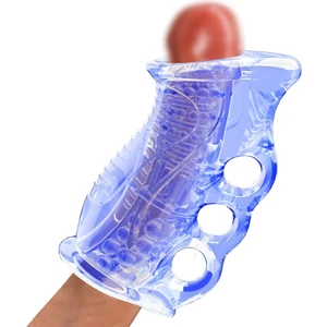 Erkek Penis Eğitim Mastürbatörü Iki Tarafı Açık Uçlu Tırtıklı Stroker