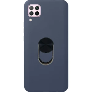 Huawei P40 Lite Uyumlu Leather Ring Nano Arka Koruma Kılıf