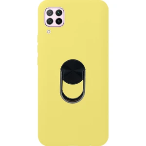 Huawei P40 Lite Uyumlu Leather Ring Nano Arka Koruma Kılıf