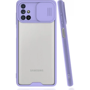 Samsung Galaxy M51 Uyumlu Platin Kamera Kızaklı Arka Koruma Kılıf