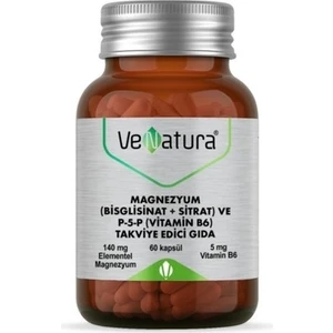 Magnezyum (Bisglisinat+Sitrat) ve P5P (Vitamin B6) 60 Kapsül  (  1  Adet  )