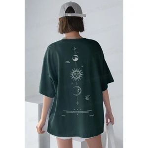 Teenage Millionaire Kadın The Moon Petrol Yeşili Bisiklet Yaka Oversize Salas T-Shirt