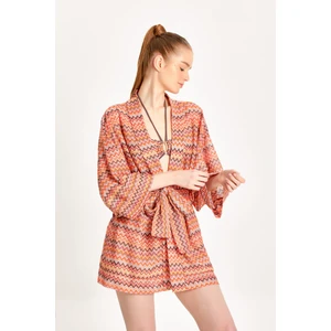 Too Salty Swimwear Kadın Çok Renkli Dantelli Kimono Pareo Plaj Elbisesi 24S110ST