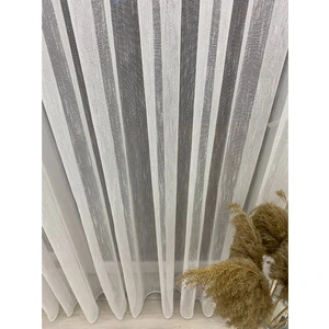 İnci Life Melisa  Karlı Zemin Tül Perde 1/3 Sık Pileli Ekru Renk