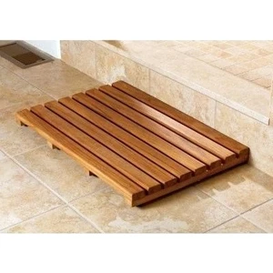Iroko Ağaç Duş Önü Paspas 30X70CM. Kaydırmaz