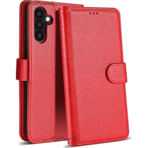 M.TK Moveteck Samsung Galaxy A35 Kılıf Tam Kaplar Deri Dokulu Kapaklı Kartvizit Bölmeli Cüzdan Standlı Kopçalı Kartlıklı Dikişli 360 Kapak