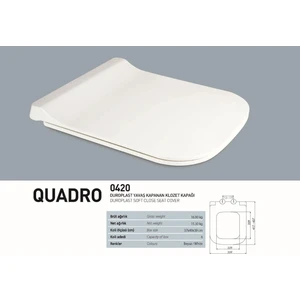 Duroplast Qaudro Yavaş Kapanan Klozet Kapak