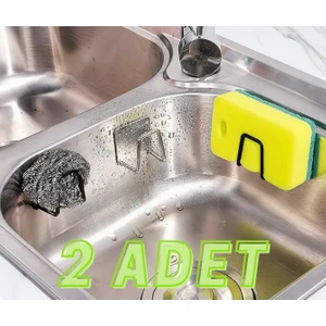 Bulaşık Süngeri Tutacağı 2'li Set 3m Yapışkanlı Paslanmaz Bulaşık Sünger Tutucu Çok Amaçlı Askı