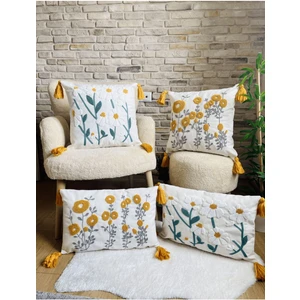 Home 4'lü Kombin Punch Işlemeli Kırlent Kılıfı (Panç)