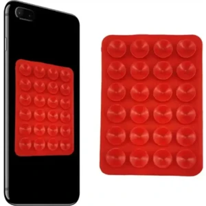 Vantuzlu Silikon Telefon Tutucu Kırmızı