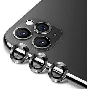 iPhone 11 Pro Max Kamera Koruyucu Lens Alüminyum Alışımlı Cam (siyah)