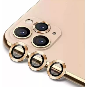 iPhone 11 Pro Max Kamera Koruyucu Lens Alüminyum Alışımlı Cam (gold)