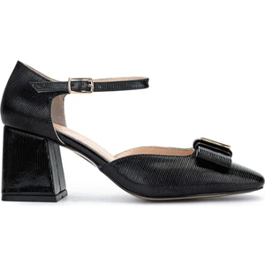 Tamer Tanca Kadın Vegan Siyah Topuklu Ayakkabı 886 24-619 Bn Ayk Y24 Sıyah Czg