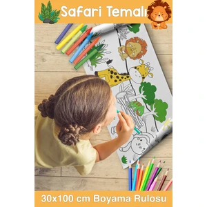 30x100 CM Safari Temalı Boyama Rulosu