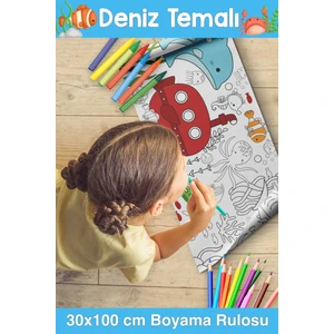 30X100 cm Deniz Temalı Boyama Kağıdı