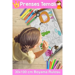 30X100 cm Prenses Temalı Boyama Kağıdı