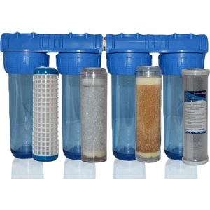 Daire Bina Sayaç Girişi 4 Aşama Su Arıtma Sistemi Yıkanabilir - Silifoz - Reçine - Blok Karbon