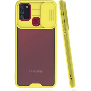 Samsung Galaxy M21 Uyumlu Platin Kamera Kızaklı Arka Koruma Kılıf
