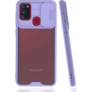 Samsung Galaxy M21 Uyumlu Platin Kamera Kızaklı Arka Koruma Kılıf