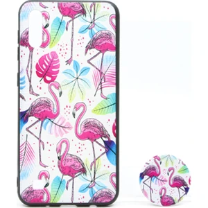 Samsung Galaxy A10 Uyumlu Desenli Popsocket Seri Arka Koruma Kılıf
