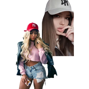 Elif İç Giyim Unisex Ny Nakışlı Mavi Kep Şapka 2'li Set