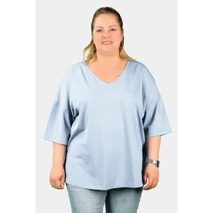 Büyük Beden Kadın V Yaka Süprem T-Shirt