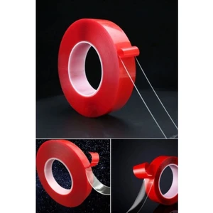 Çift Taraflı Şeffaf Silikon Bant 30 mm x 5 mt 2 Adet