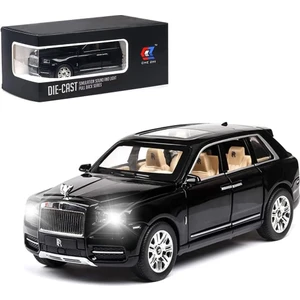 Zarif Araba Modeli 1/24 Rolls-Royce Cullınan Model Araba, Çinko Alaşımlı Geri Çekin Oyuncak Araba Çocuklar Için Ses ve Işık ile Erkek Kız Hediye. (Siyah-Cullınan) (Yurt Dışından)