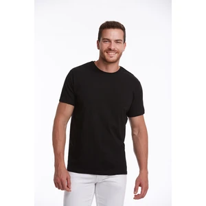 Erkek Siyah Regular Fit %100 Pamuk Bisiklet Yaka Tişört