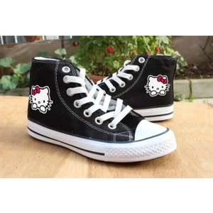 Hello Kitty Convers Baskılı Unisex Boğazlı Bağcıklı Ayakkabı