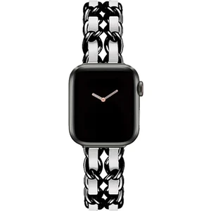 PSGT Apple Watch 2/3/4/5/6/7/8/9/SE42-44-45-49MM Lüks Metal Deri Paslanmaz Kordon Modern Fit