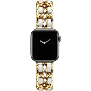 PSGT Apple Watch 2/3/4/5/6/7/8/9/SE42-44-45-49MM Lüks Metal Deri Paslanmaz Kordon Modern Fit