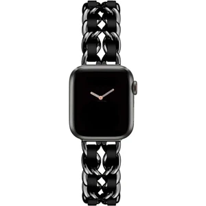 PSGT Apple Watch 2/3/4/5/6/7/8/9/SE42-44-45-49MM Lüks Metal Deri Paslanmaz Kordon Modern Fit