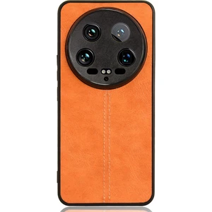 LR Joyful Xiaomi 14 Ultra Deri Doku Dikiş Hattı Darbeye Dayanıklı Arka Kılıf (Yurt Dışından)