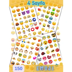 Etiketçi Paşa 150 Adet Emoji Sevimli Yüzler Suratlar Günlük Planner ve Eğlenceli Çocuk Etiketleri
